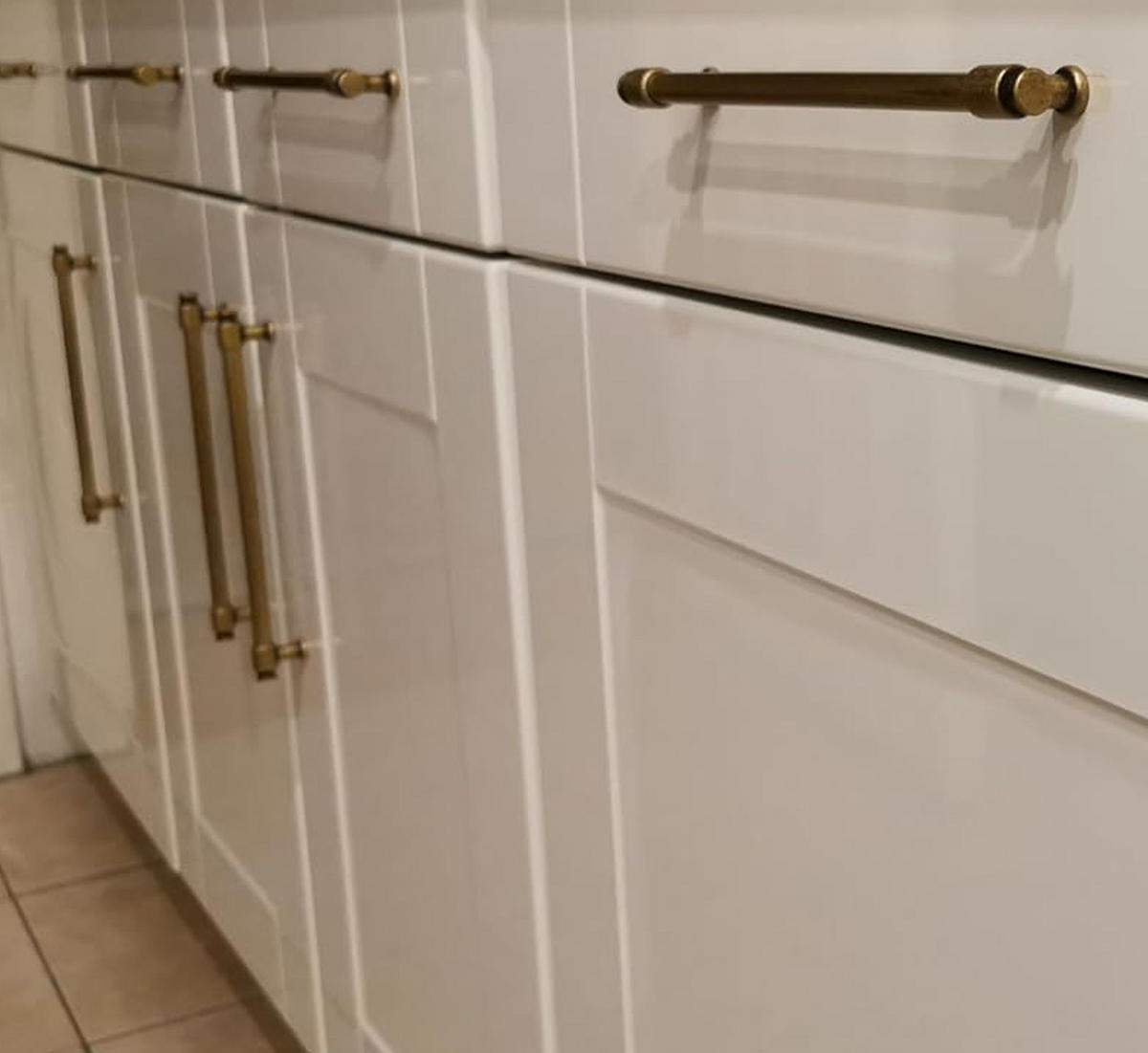 MÖBELGRIFF BA 128mm Bügelgriff Altmessing Messing brüniert Küchengriff antik - Messingfarben/Grau, Metall (1.2/2.9/15.8cm)