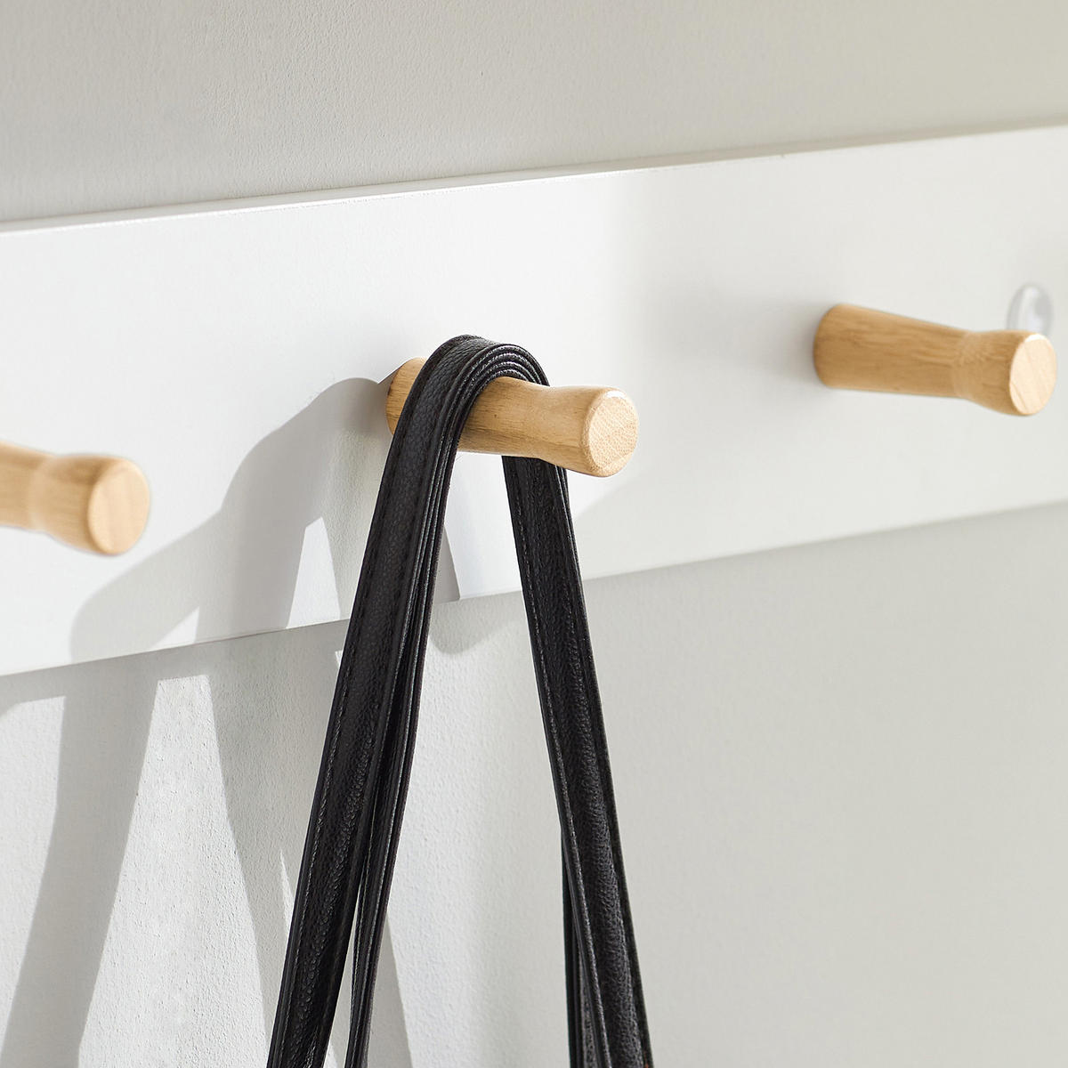 WANDGARDEROBE Weiß-Natur - Weiß/Naturfarben, Holzwerkstoff (90/30/15cm) - SoBuy