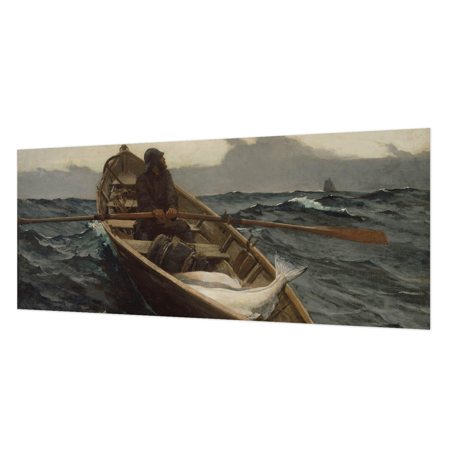 FOTOTAPETE 250x104 cm - Fischer auf See - Grau, Textil (250/104cm) - Wallfluent