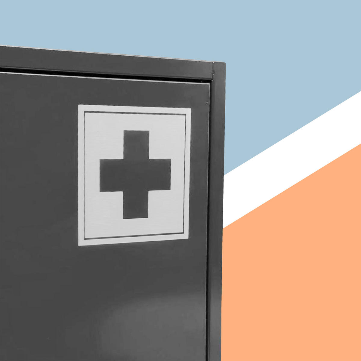 LÉKÁRNA - šedá, kov (31/36/10cm) - Relaxdays