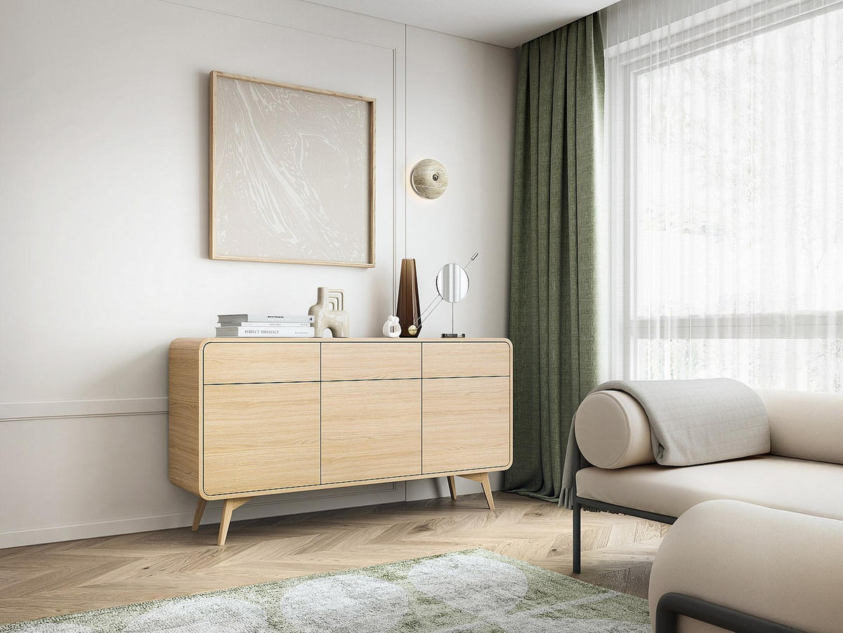 SIDEBOARD - 160 cm x 39 cm - Holz, Platte - Naturfarben Hell JALEMO - Naturfarben, Holz (160/84/39cm) - Vente-Unique