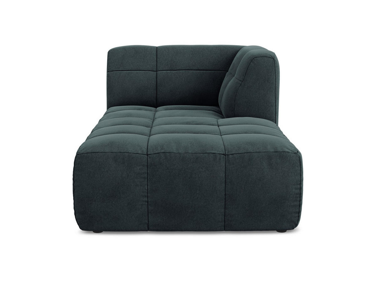 SOFAELEMENT Rechts Samt Stoff Blau - Petrol/Schwarz, Holzwerkstoff/Kunststoff (101/77/175cm) - Makamii