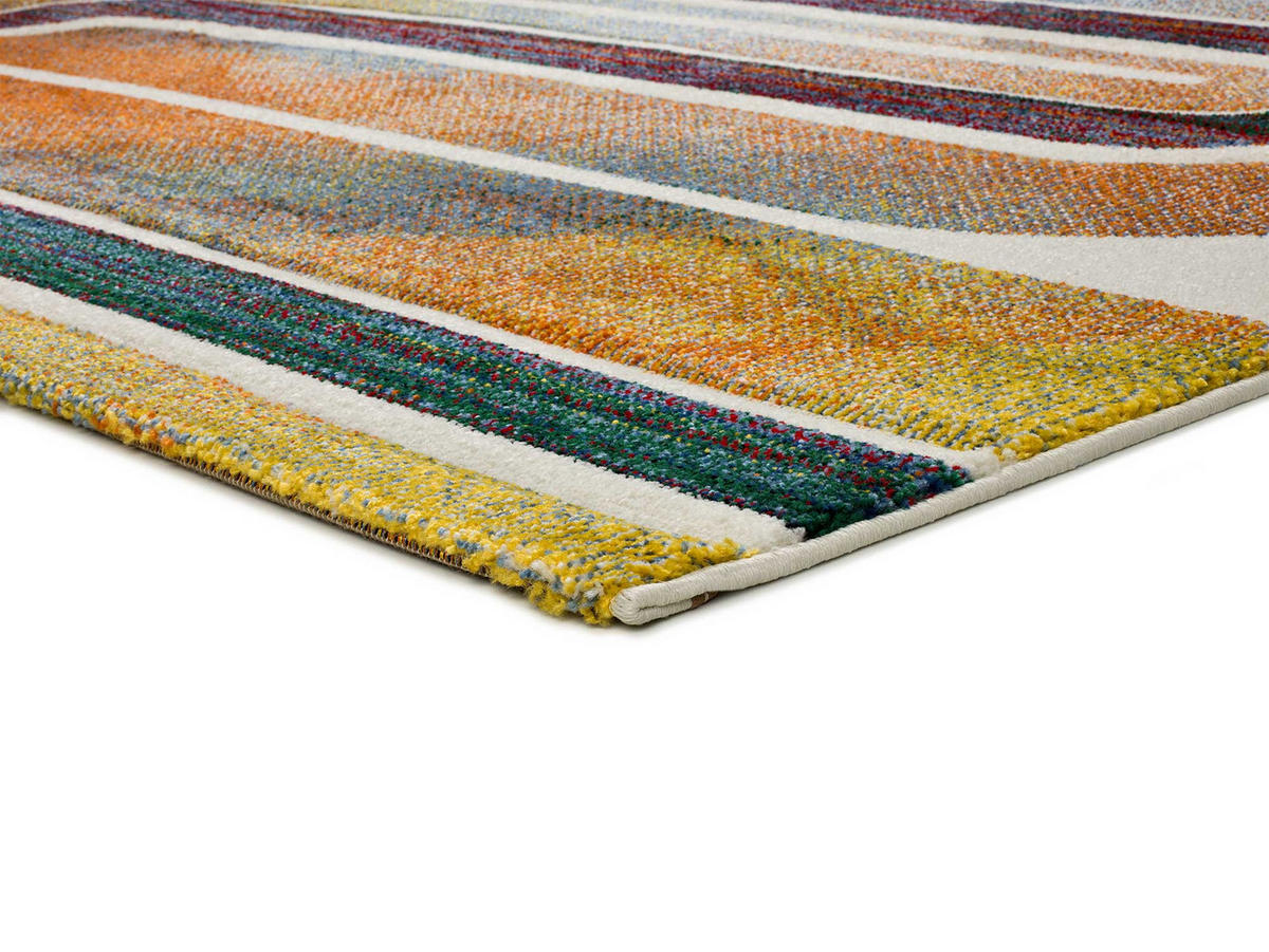 WEBTEPPICH orange und beige Sybil 160/230 cm - Blau/Beige, Naturmaterialien/Textil (160/230cm) - Atticgo