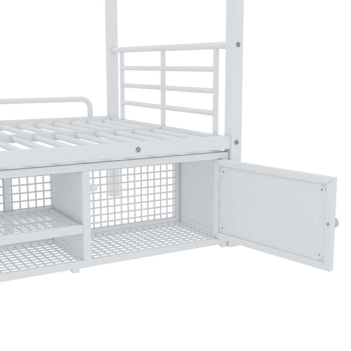 ETAGENBETT Eisen 90/200 cm Weiß - Weiß, Metall - Raumix
