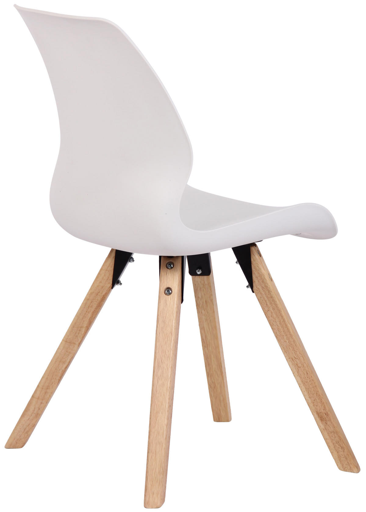 STUHL Kunststoff weiß - Eukalyptusholzfarben/Weiß, Holz/Kunststoff (49/87.5/58cm) - CLP