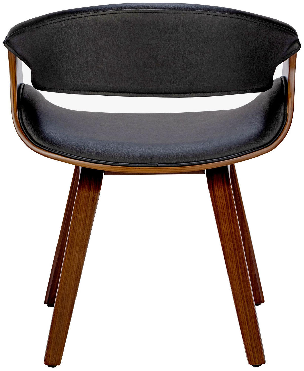 STUHL Lederlook Walnuss/Schwarz - Walnussfarben/Schwarz, Holz/Textil (62/76/52cm) - CLP