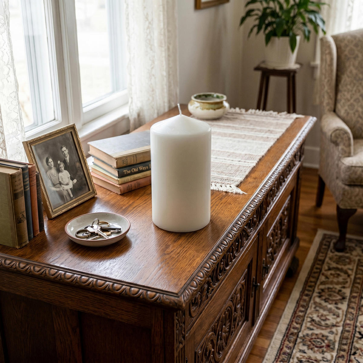 KERZE aus Paraffin 7/7/15 cm - Weiß, Paraffin (7/15/7cm) - Home Styling Collection