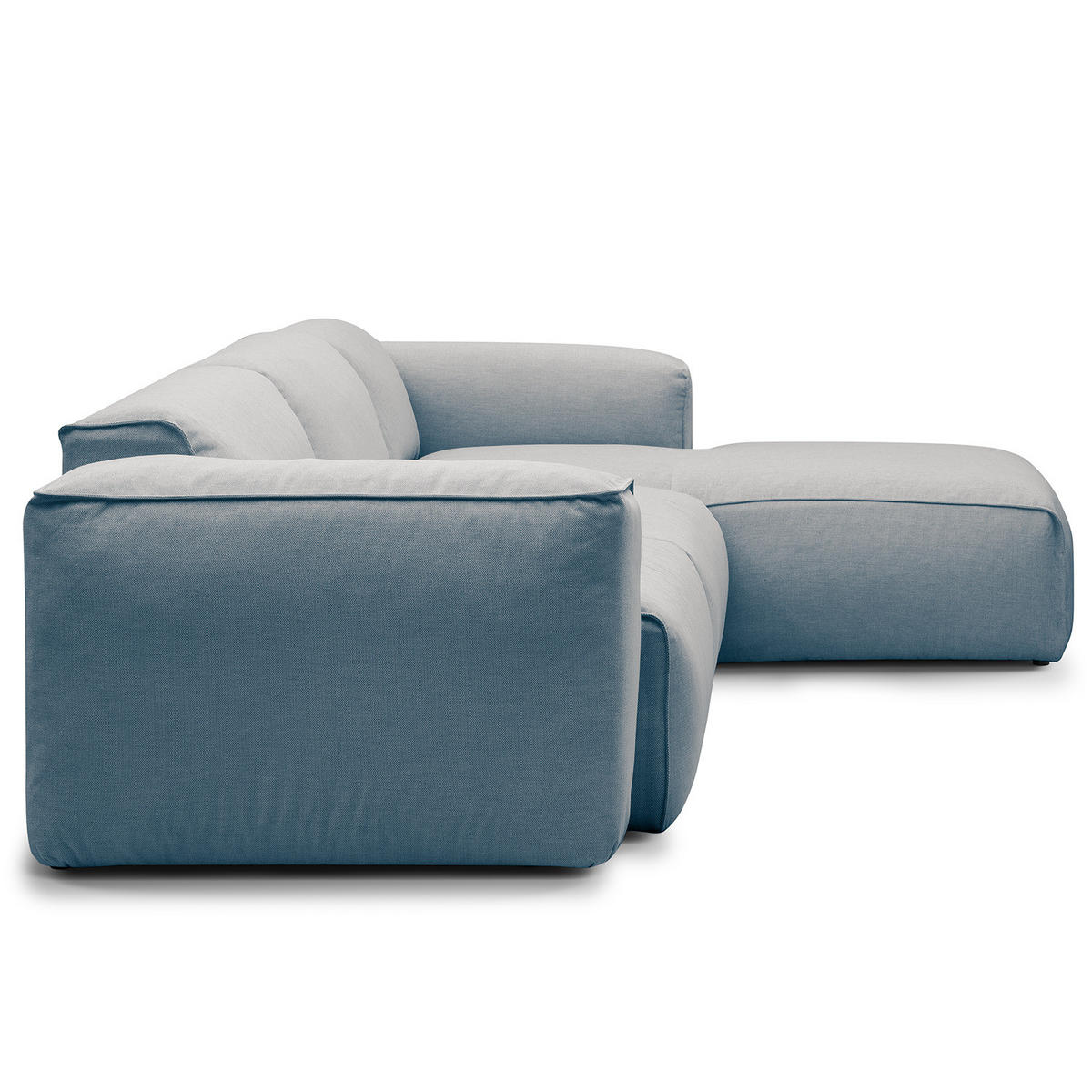 3-SITZER ECKSOFA mit Longchair - Blau/Schwarz, Kunststoff/Textil (284/173cm) - home24