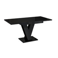 ESSTISCH Ausziehbar 120-160 cm Schwarz glänzend - Schwarz Hochglanz, Holzwerkstoff (160/80/75cm) - Home Collective