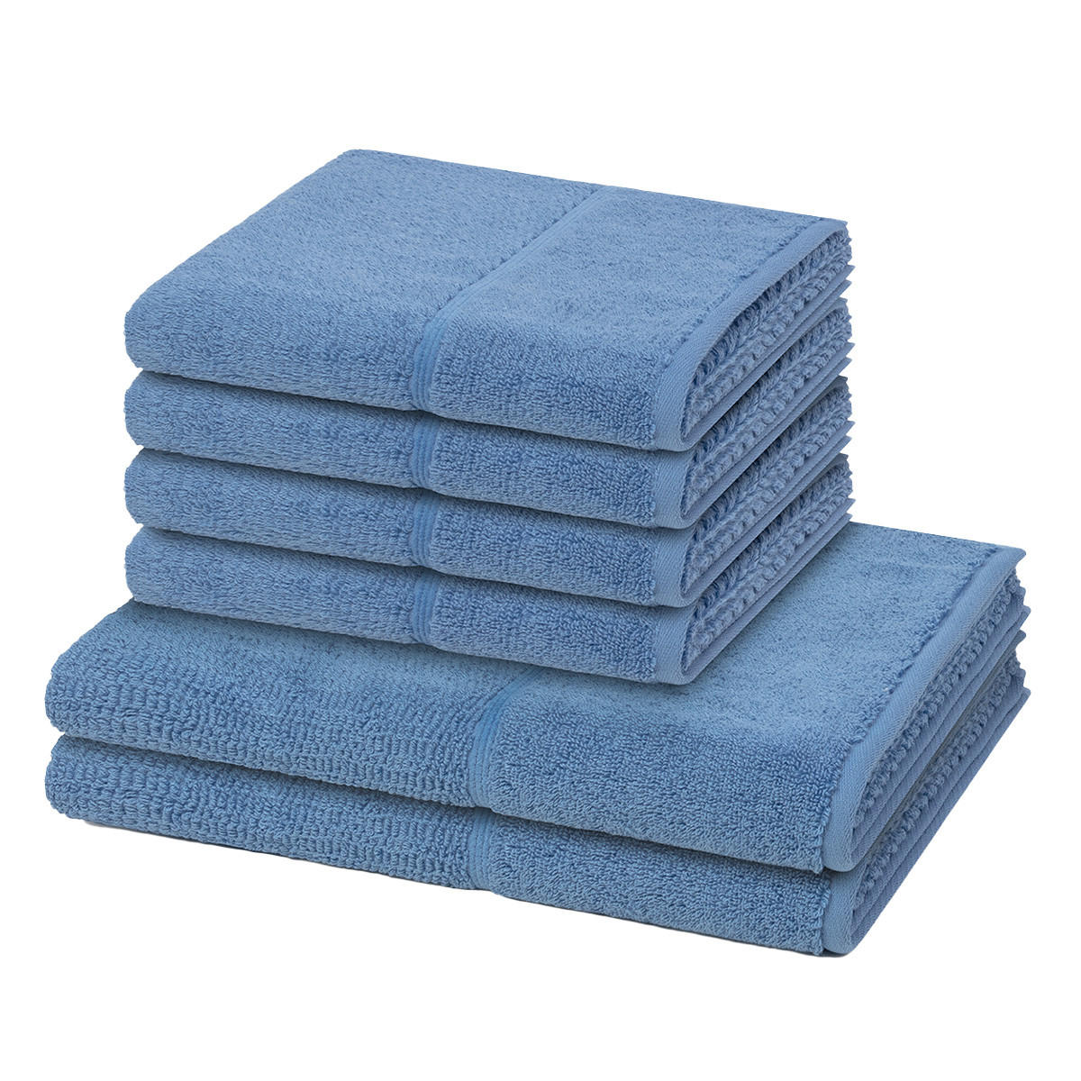 FROTTIERSET Pearl 6-teilig - Blau, Textil (50/100cm) - MÖVE