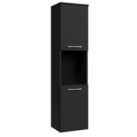 BADEZIMMERSCHRANK Montreal mit 2 Türen Grün Matt - 30 x 30 x 130 cm - Schwarz, Holz (30/131/30cm) - Badplaats