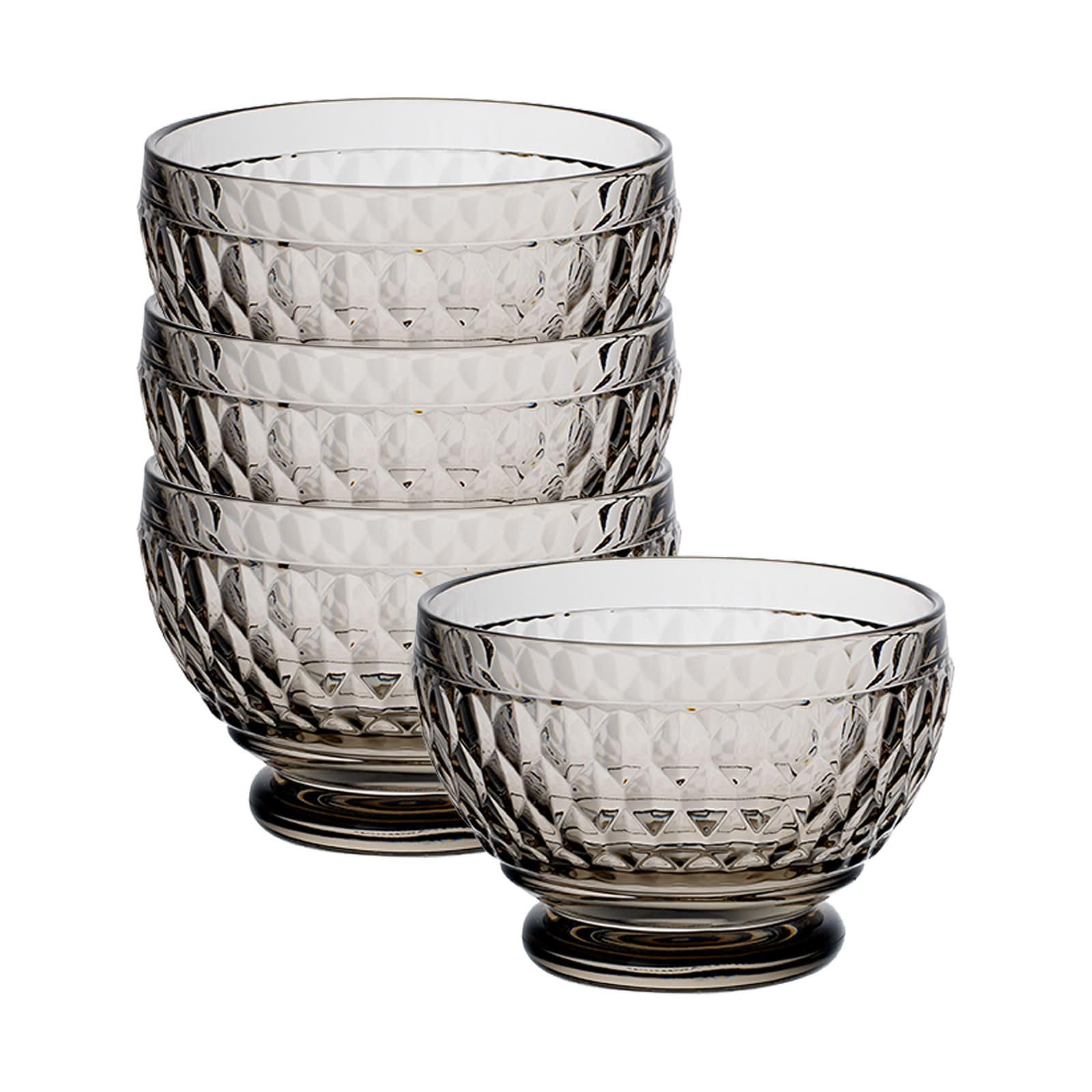 DESSERTSCHALEN Boston Coloured Grau ø 11,7 cm 4er Set - Grau, Glas (11.7cm) - Villeroy & Boch