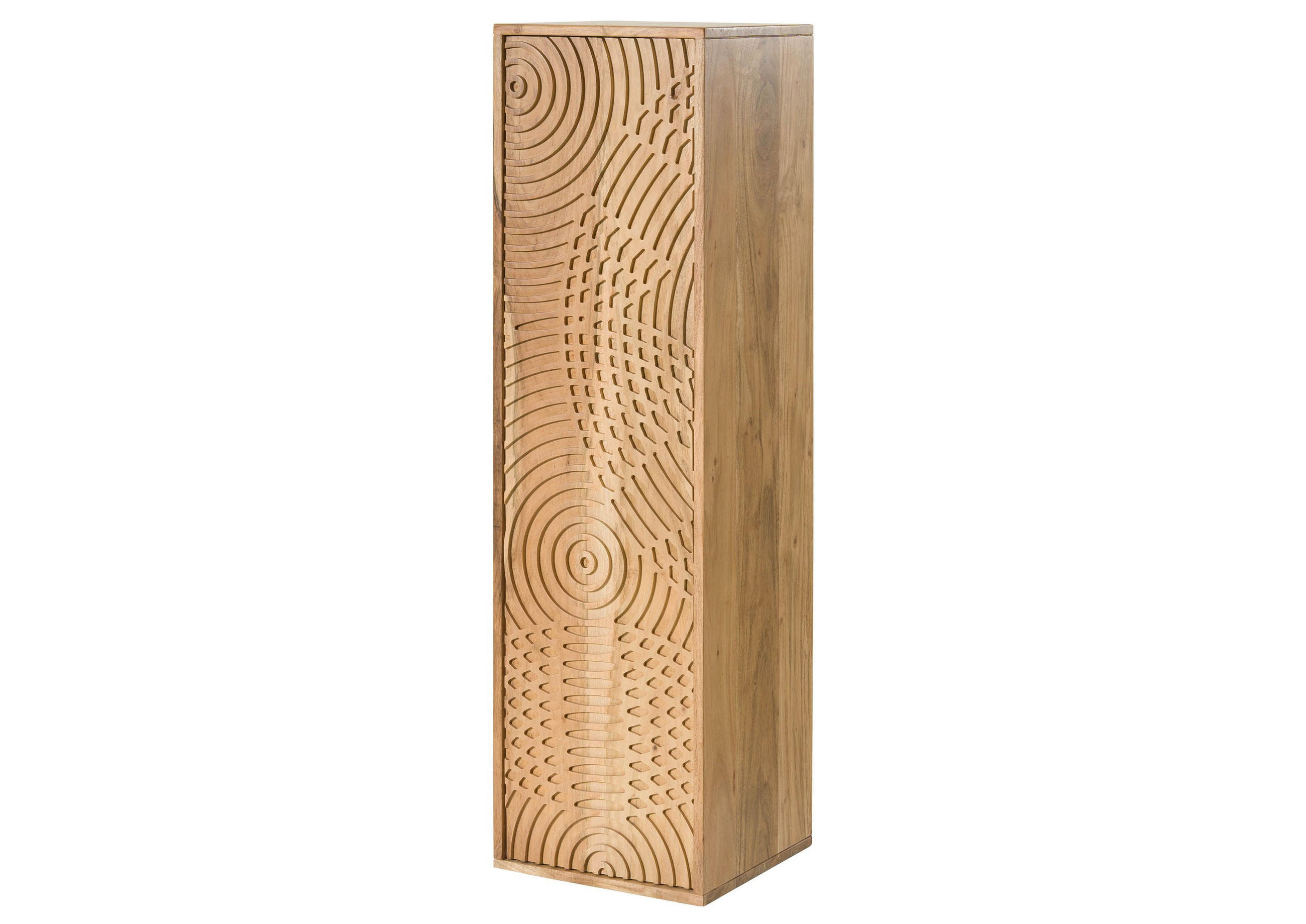 HÄNGESCHRANK Akazie 33x33x115 natur lackiert MARRAKESCH #120 - Braun, Holz (33/115/33cm) - Massivmoebel24