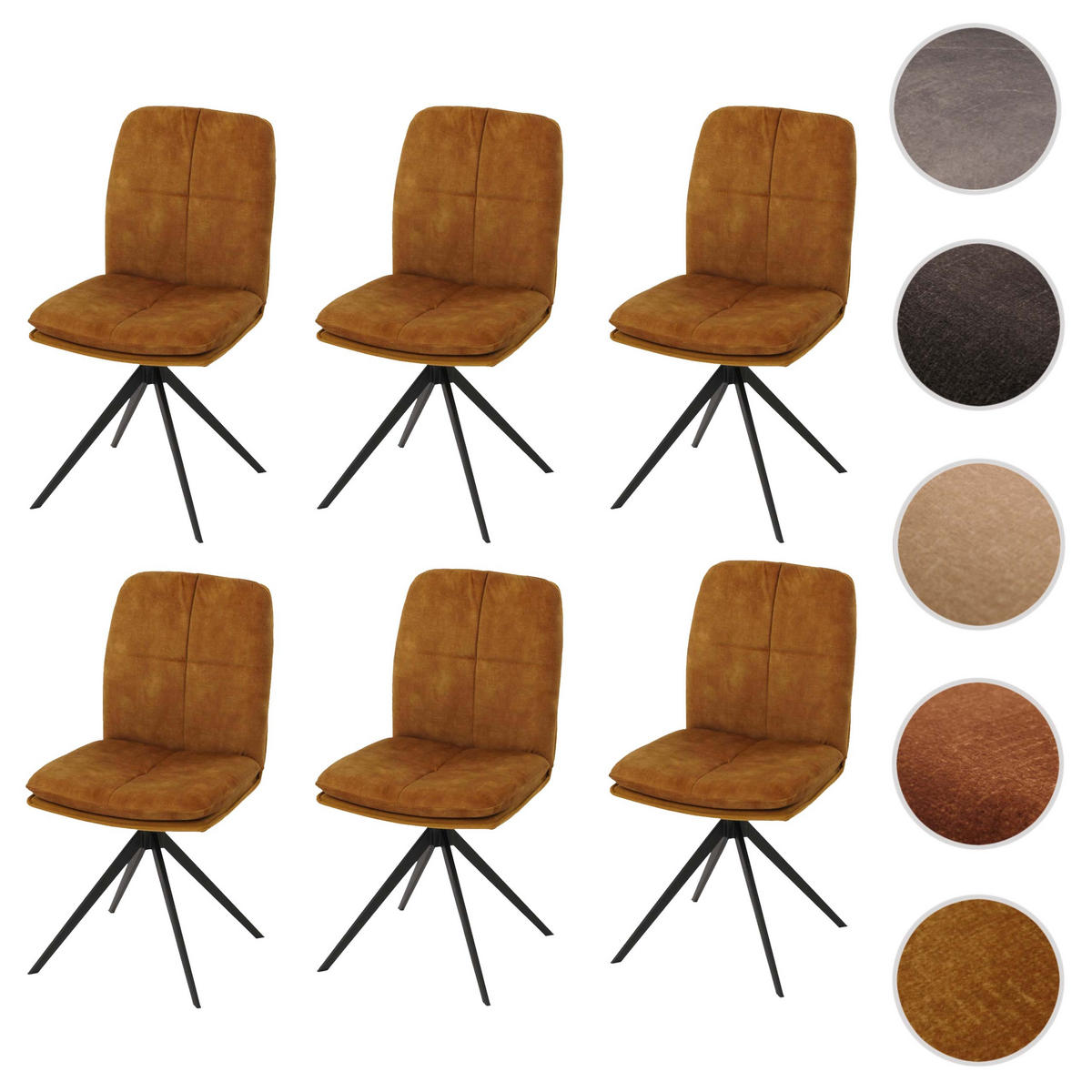 ESSZIMMERSTUHL Gelb 6er-Set - Gelb, Textil (47/90/56cm) - MCW