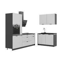 KUHINJA Fame-Line, Bijela Seoska/Antracit, 220 x 120 cm, RP Antracit - bijela/antracit, drvni materijal (220/206.8/60cm) - Vicco
