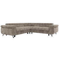 ECKSOFA QUADRO L - Hellbraun Cord - Rechts Seite - Hellbraun/Schwarz, Textil/Metall (269/269cm) - MKS