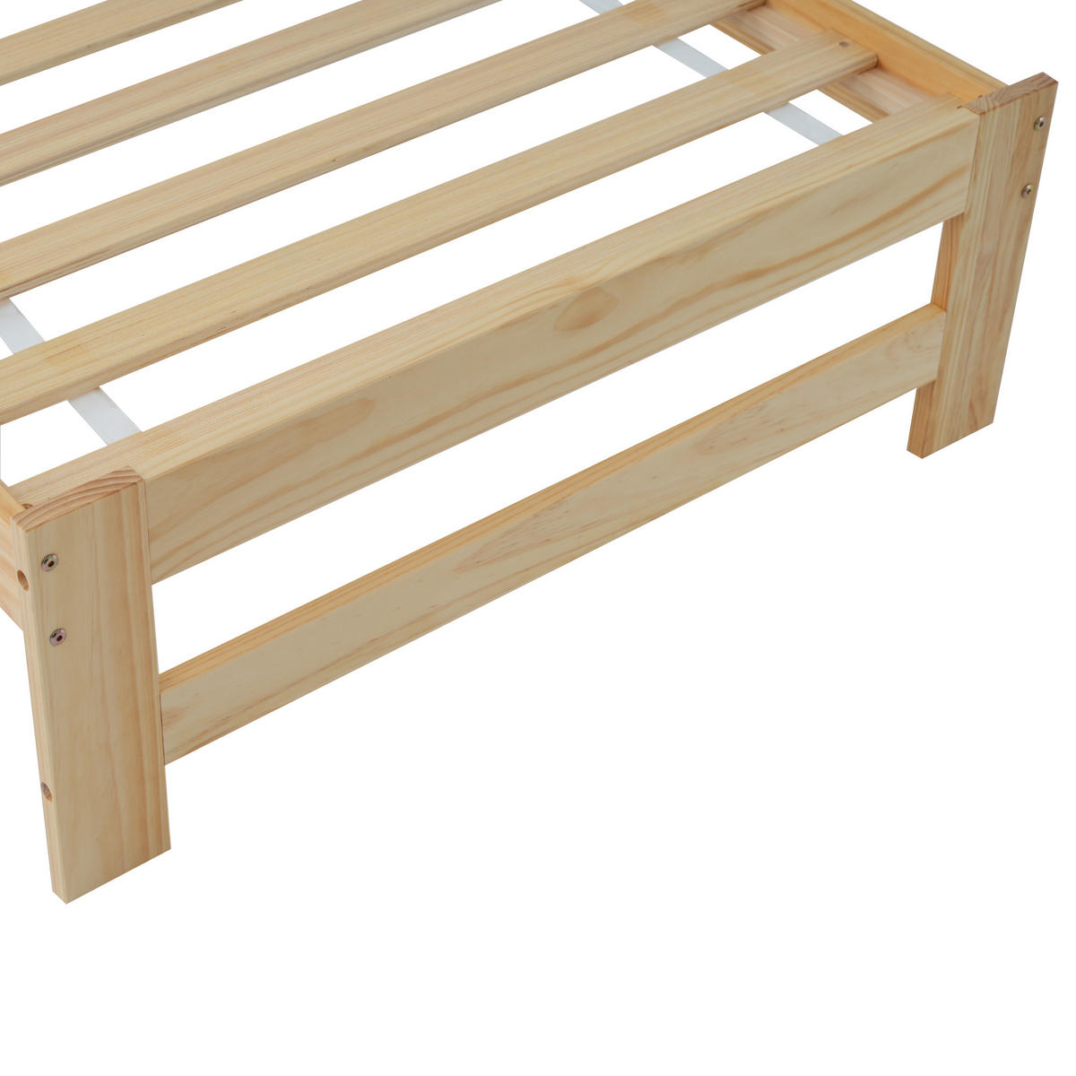 MASSIVHOLZBETT 90/200 cm DE-04162, mit Kopfteil und Lattenrost, in Natur - Naturfarben, Holz (90/200cm) - ComfortXL