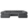WOHNLANDSCHAFT modulares Sofa Birno-U1 - 285x190x70 cm Dunkelgrau Cord - Dunkelgrau, Holzwerkstoff/Textil (285/70/190cm) - ALTDECOR