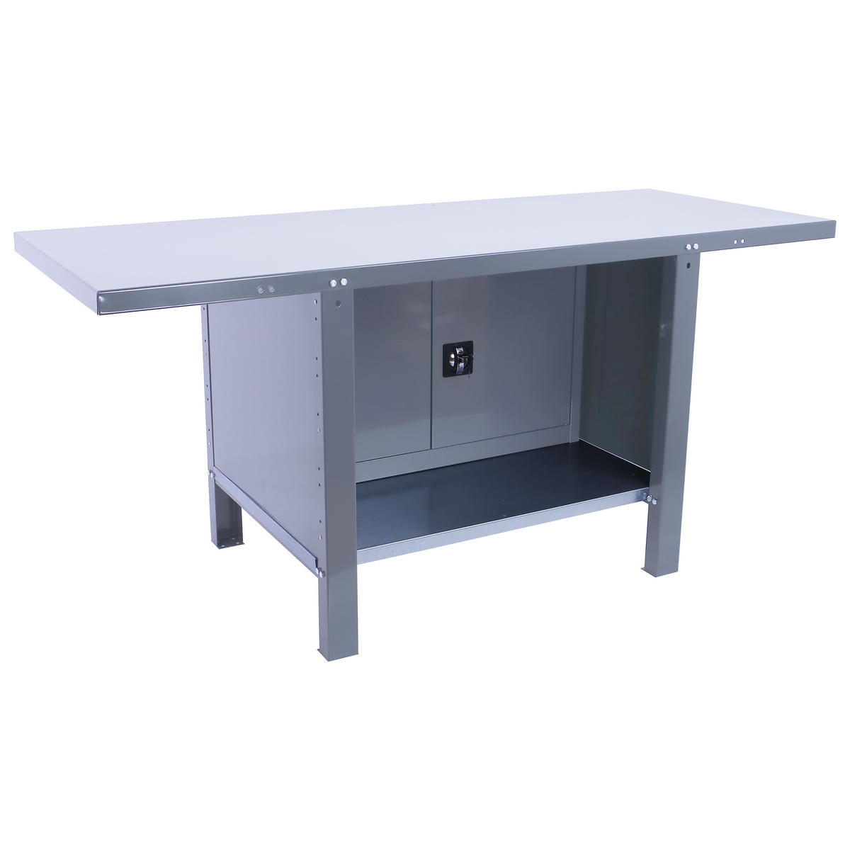 WERKBANK Buffalo Metal mit Schrank HxBxT 83 x 180 x 73 cm Traglast 700 kg Grau - Grau, Metall (180/83/73cm) - PROREGAL