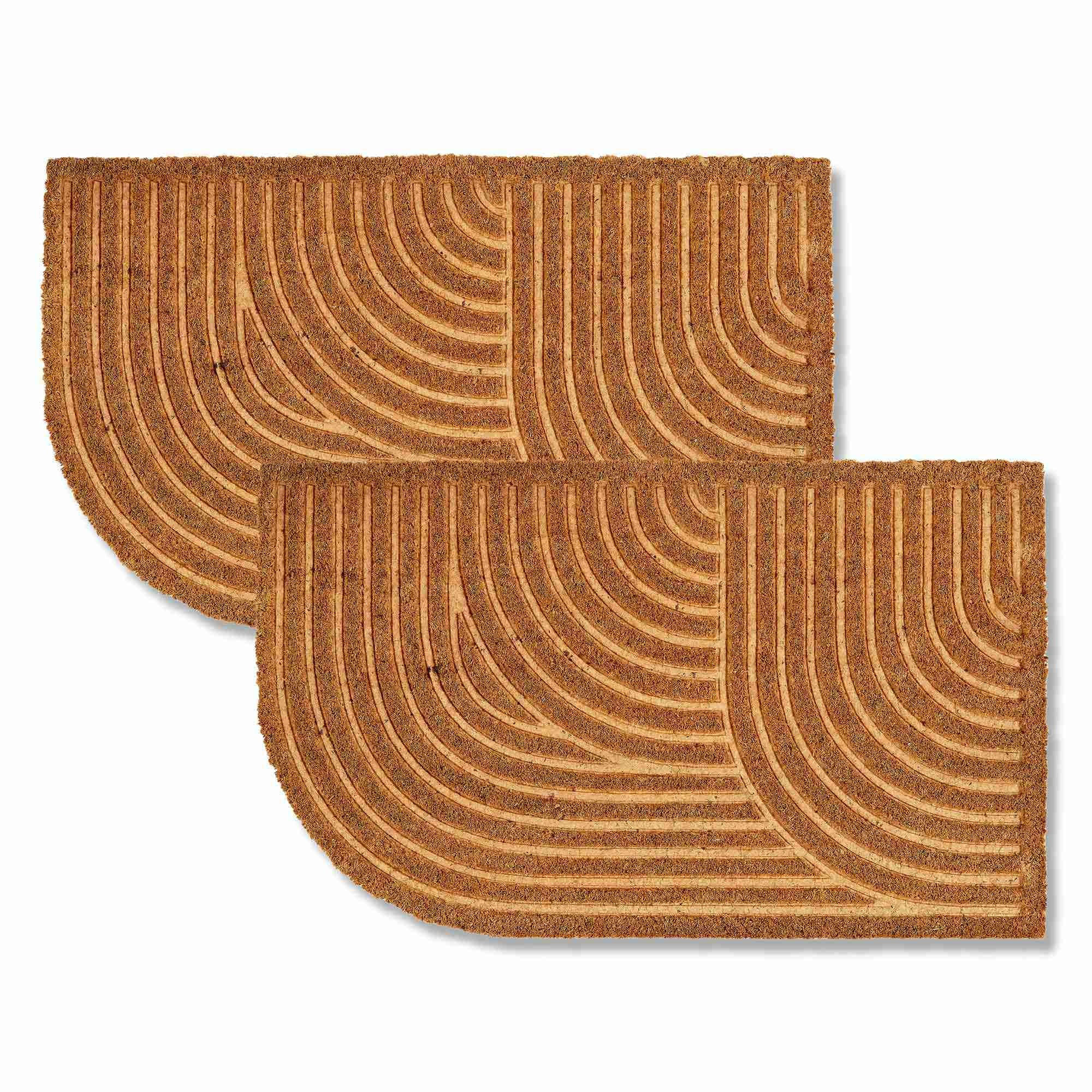 FUSSMATTE für Innen und Außen COCO SHAPE 2ER SET - Ecru, Textil (45/75cm) - Astra