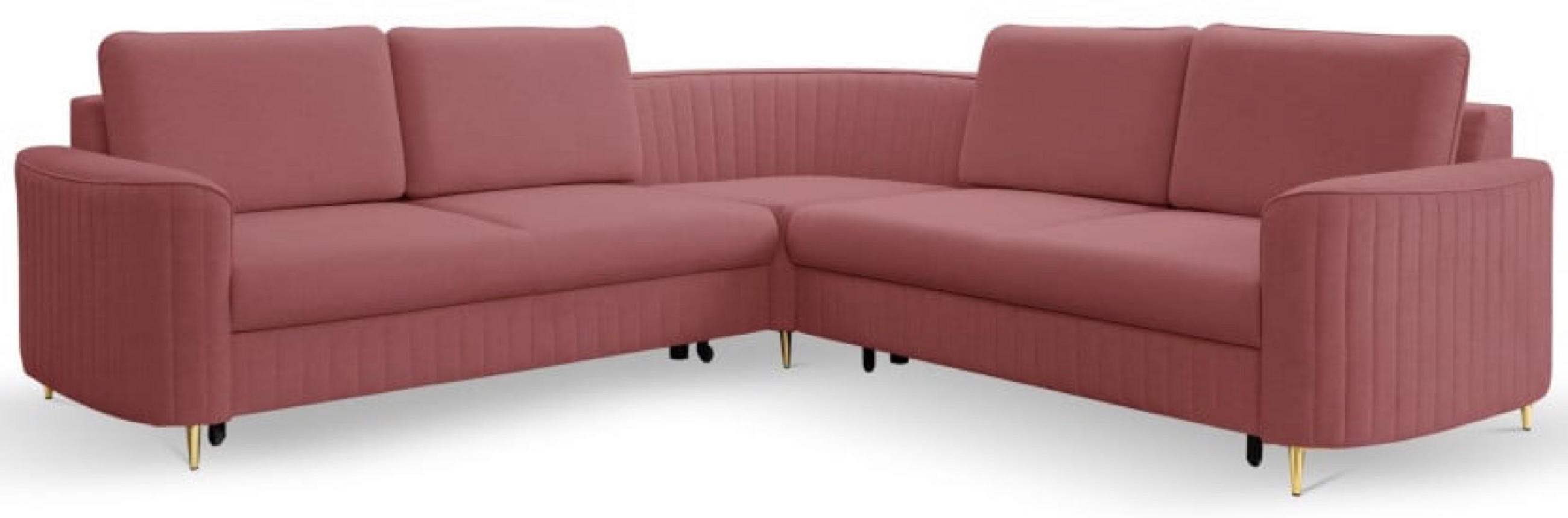 ECKSOFA Hell Bordeaux LOREN Mit Schlaffunktion Und Bettkasten - Rot, Textil (251/251cm) - Sepro Meble