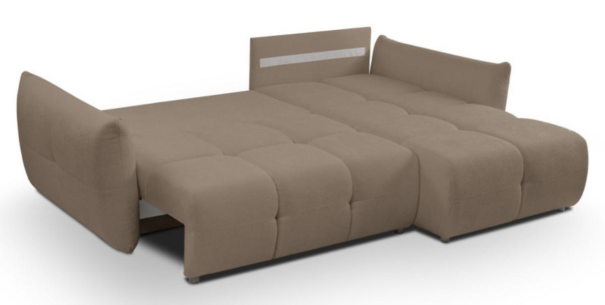 ECKSOFA Caffe Latte BOSE Mit Schlaffunktion Rechts - Beige/Braun, Textil (177/257cm) - Sepro Meble