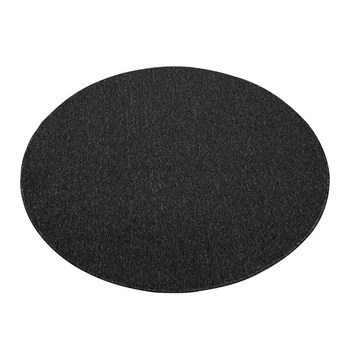 TEPPICH NIZZA Anthrazit, rund 100/100 cm - Anthrazit, Textil (100/100cm) - Tapiso
