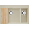 SPÜLBECKEN Oslo Duo, 2-er set Beige 78/50 cm 2 Becken + Ablauf-Set + Schneidebrett ab 80er Unterschrank - Chromfarben/Beige, Kunststoff (78/20/50cm) - Primagran