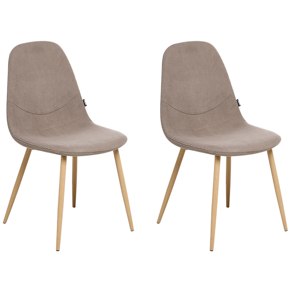 ESSZIMMERSTUHL 2er-Set Beige Hilden - Taupe/Braun, Textil (43/84/52cm) - Beliani