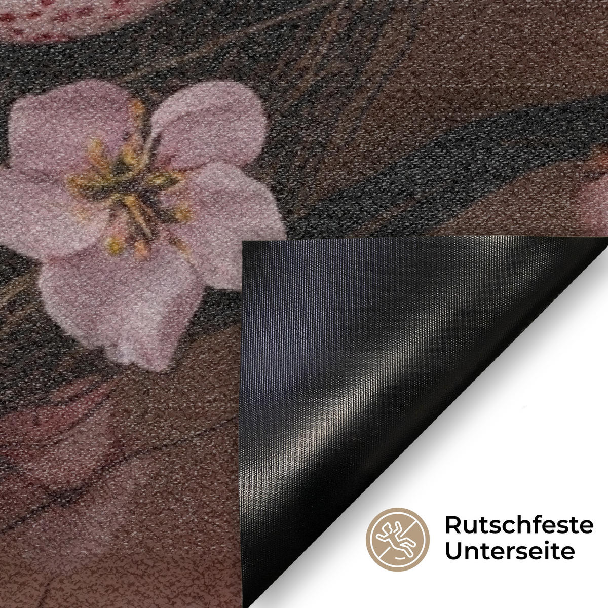 FUSSMATTE Rosa - Blüten - Eier 90x60 cm - Hellrosa, Kunststoff (60/90cm) - MuchoWow