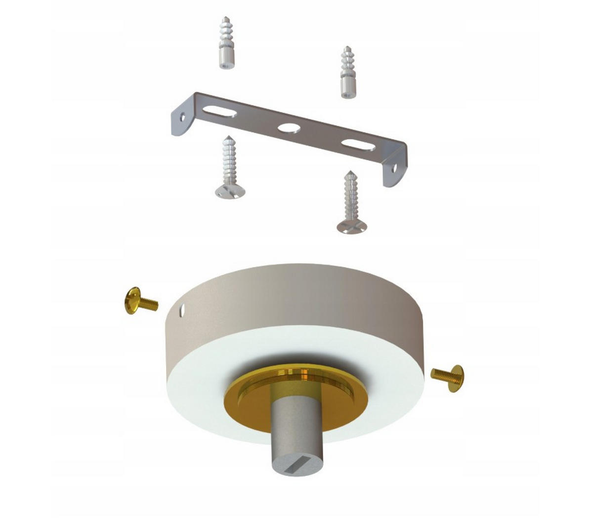 DECKENLEUCHTE ECRU II - Beige/Goldfarben, Glas/Metall (14/14/16cm) - kiki design