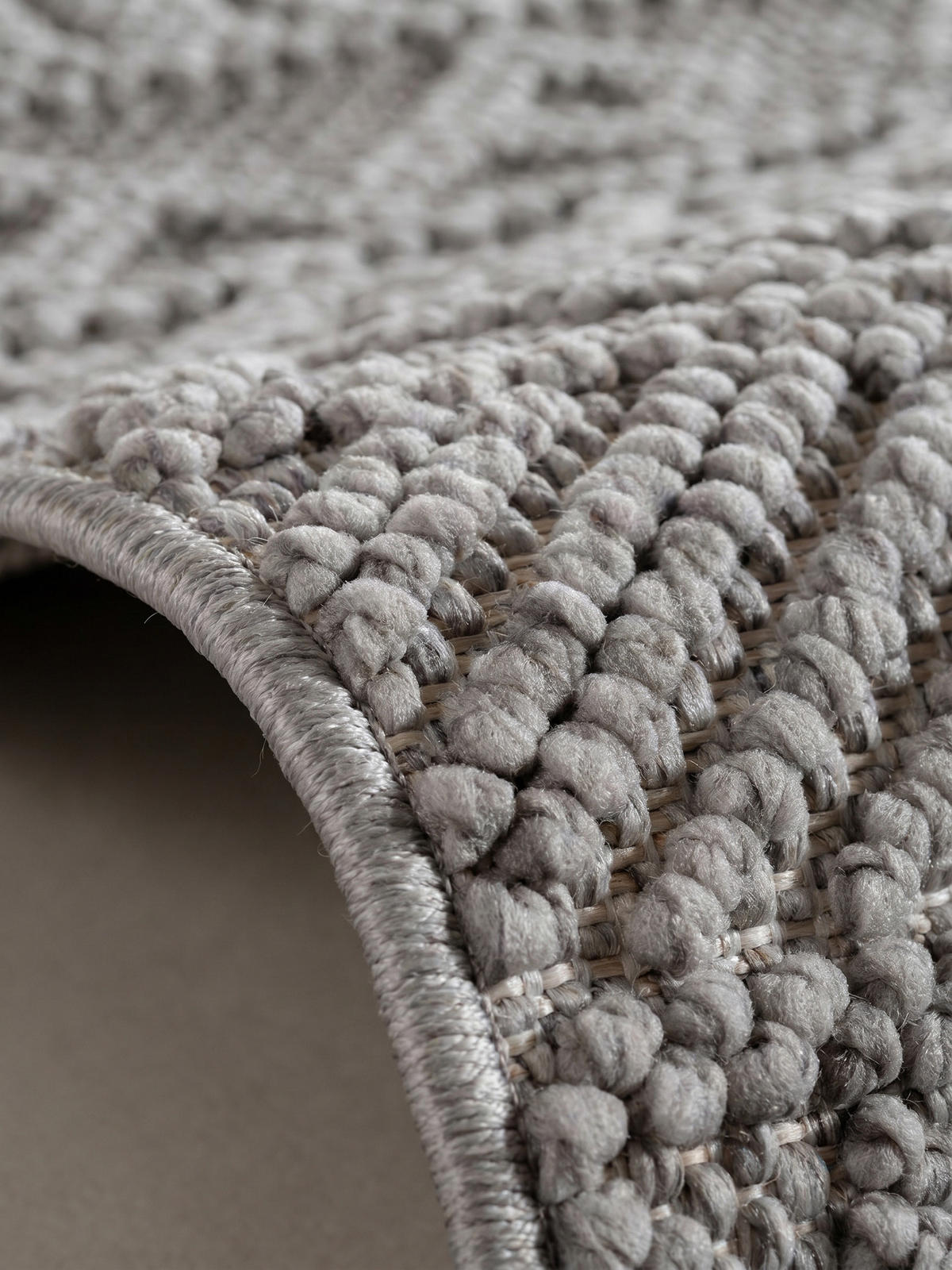 TEPPICH Flachgewebe LANGAU in Silber, mit Ethno-Streifen, 80 x 250 cm - Silberfarben, Textil (80/250cm) - KADIMA DESIGN