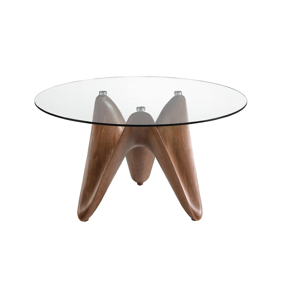 ESSTISCH Glas Walnuss 150/150/75 cm - Transparent/Walnussfarben, Glas (150/150/75cm) - ANGEL CERDA