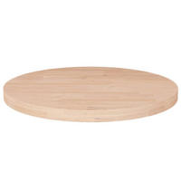 TISCHPLATTE Runde Ø50/2,5 Cm Unbehandeltes Massivholz Eiche - Naturfarben, Holz (50/50/2.5cm) - vidaXL