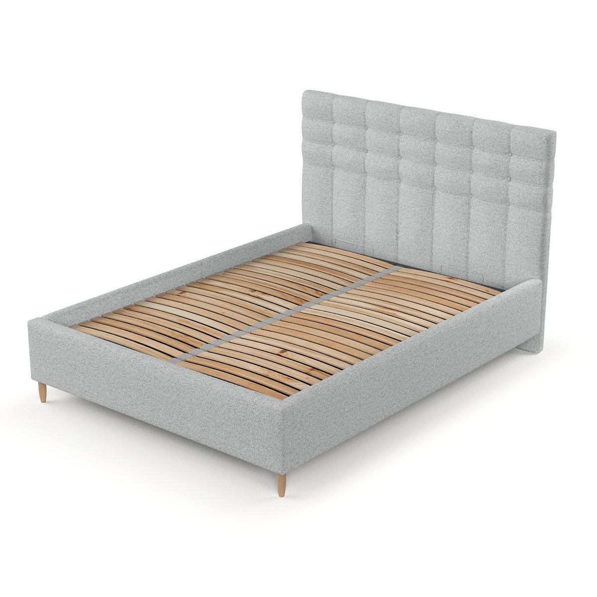 POLSTERBETT Soma 140/200 cm Hellgrau im Riva Stoff - Hellgrau/Naturfarben, Holz/Holzwerkstoff (140/200cm) - AltaBeds