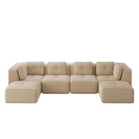 WOHNLANDSCHAFT Cord Beige - Beige, Textil (386/69/177cm) - WISHDOR