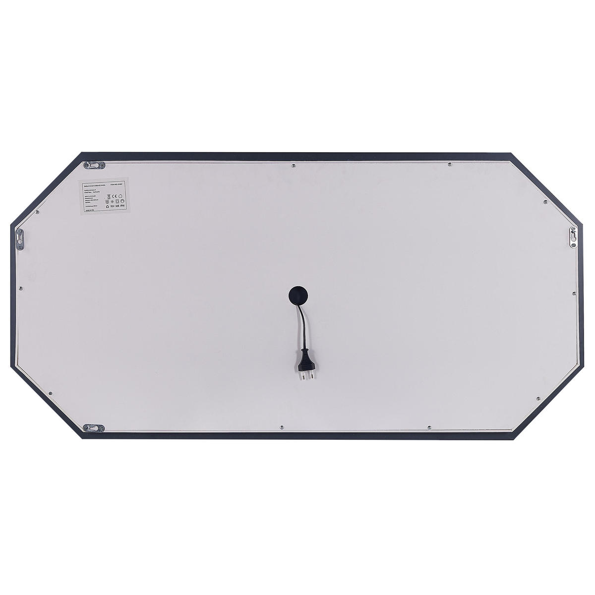 BADSPIEGEL mit LED-Beleuchtung achteckig 120/60 cm Locmariaquer - Silberfarben, Glas (120/60/4cm) - Beliani