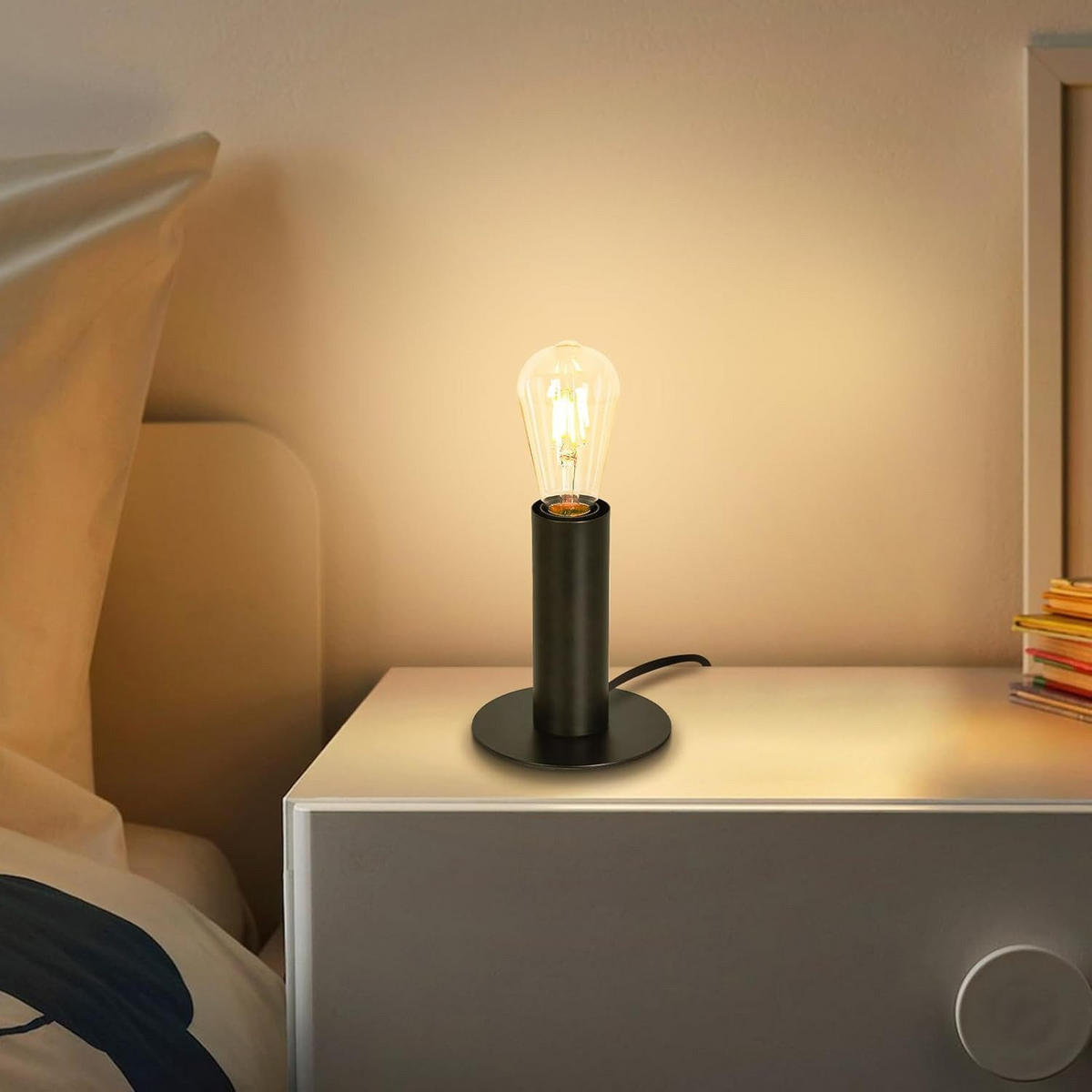 TISCHLAMPE Calista 13/13/15 cm - Schwarz, Metall (13/13/15cm) - ZMH