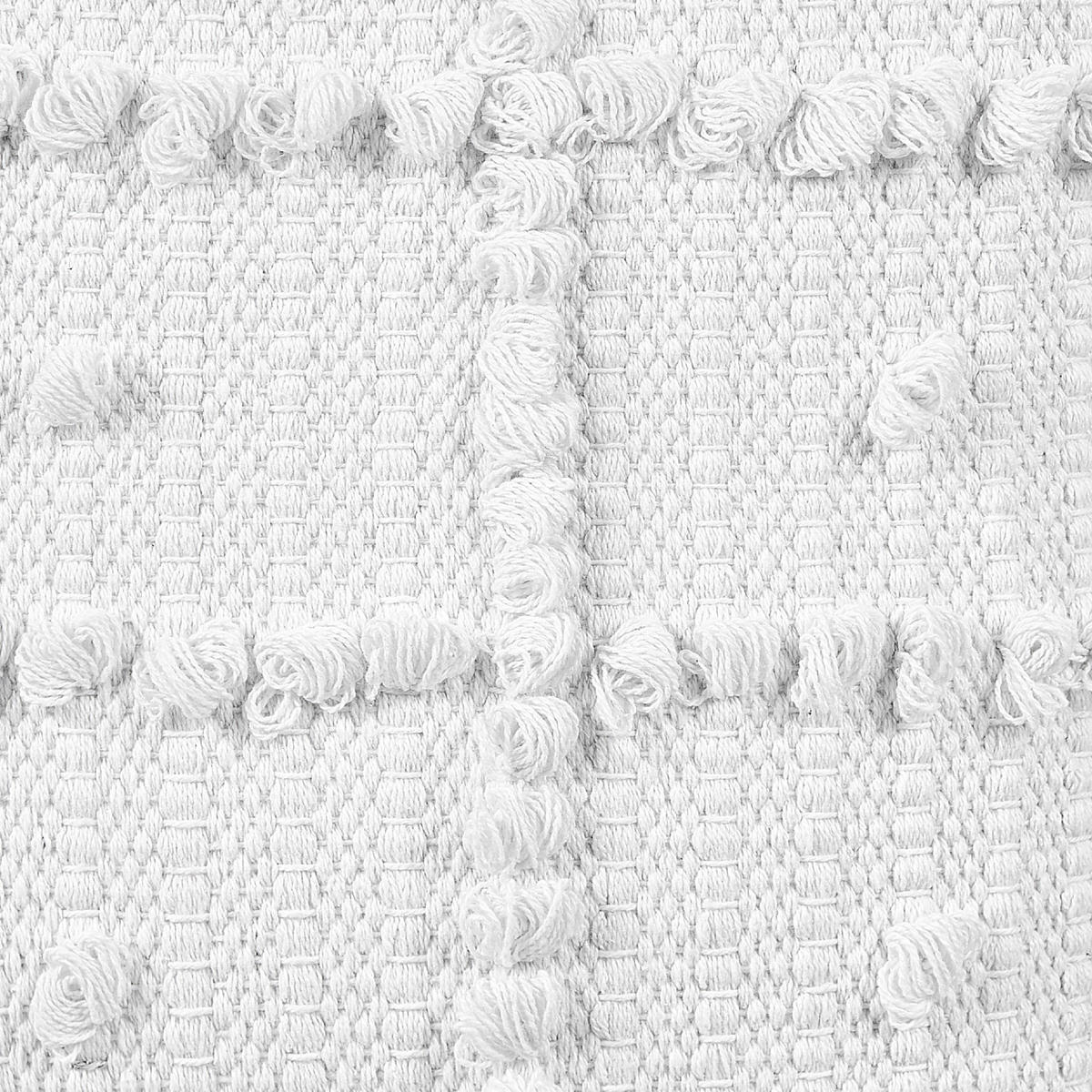 POUF Harnai 40/40/40 cm - Weiß, Naturmaterialien/Textil (40/40/40cm) - Beliani