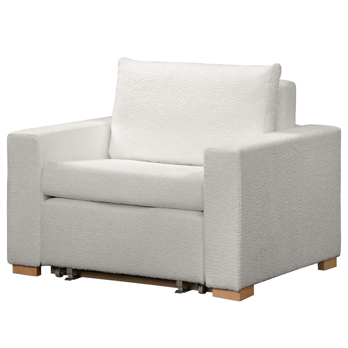 SCHLAFSESSEL - Buchefarben/Hellgrau, Buchenholz/Textil (110/90/90cm) - home24