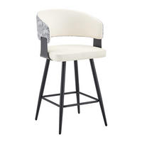 BARHOCKER DE-36674 2er Set mit PU-Bezug und Metallgestell Creme - Creme, Metall (47/94.5/46cm) - ComfortXL