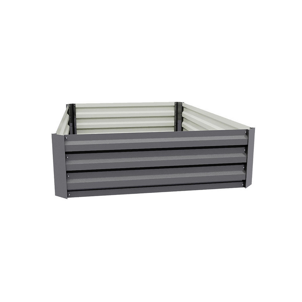 HOCHBEET-PFLANZKASTEN aus verzinktem Stahl in Grau Creme Quadratische für Garten Balkon 120x90x30cm 5,2 kg - Grau, Metall (90/30/120cm) - Livingandhome