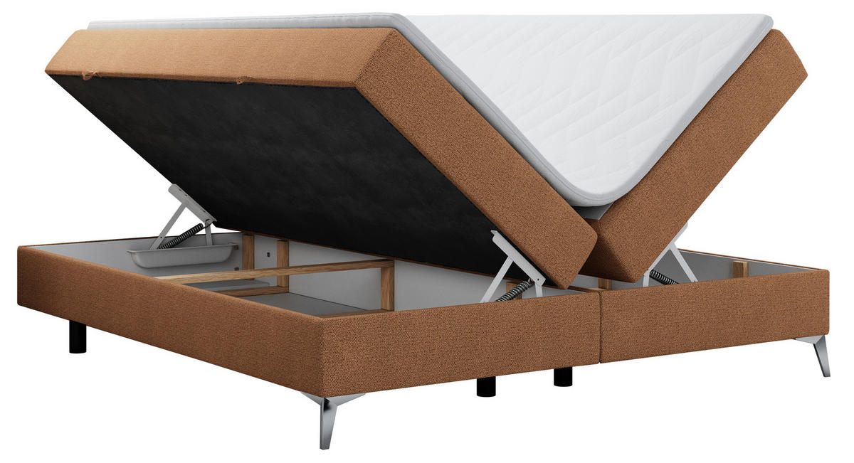 BOXBETT LESS 120/200 Orange Struktur - H3 - Orange, Holz/Textil (120/200cm) - MKS