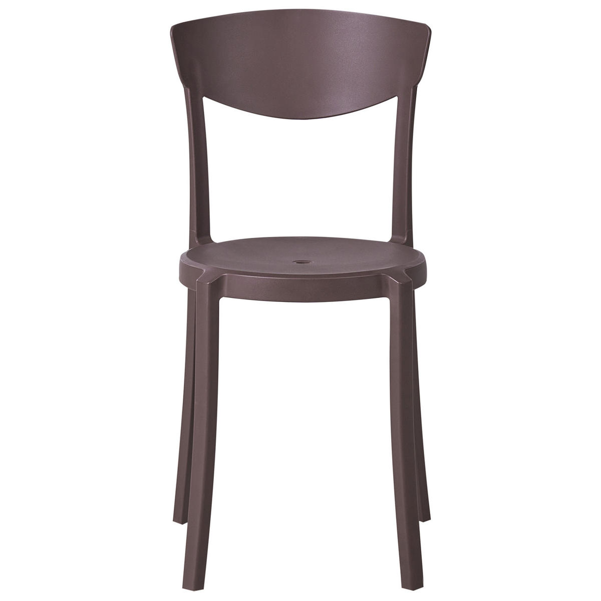 GARTENSTUHL 4er-Set Braun Vieste - Braun, Kunststoff (42/80/38cm) - Beliani