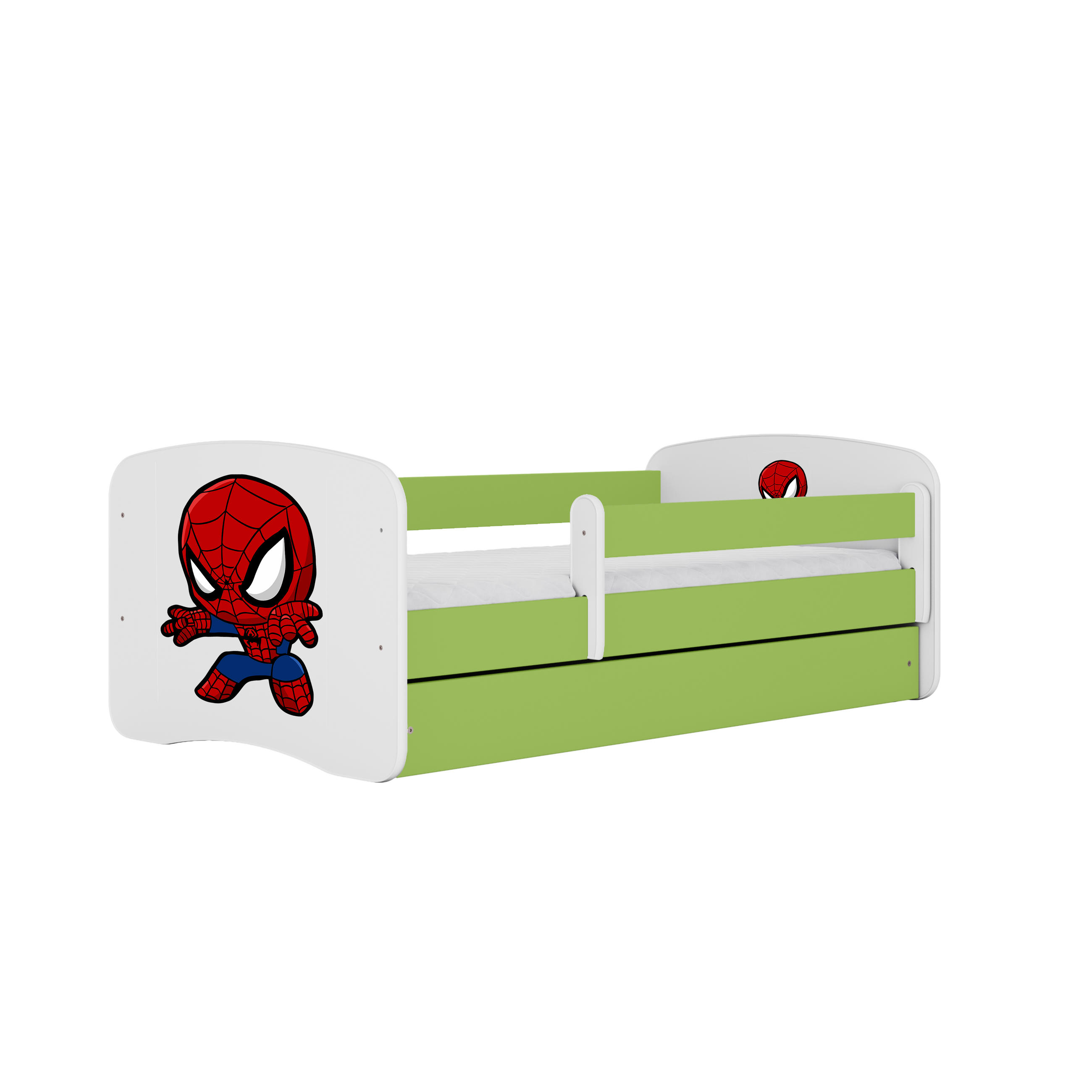 KINDERBETT Spiderman mit Schublade 140/70 80/61/144 - Grün, Holzwerkstoff (70/140cm) - RAUMHIRSCH FURNITURE