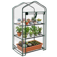 GEWÄCHSHAUS DE-11961 mit 3 Etagen & Reißverschlusstür Transparent & Grün - Transparent, Kunststoff (39/127/59cm) - ComfortXL
