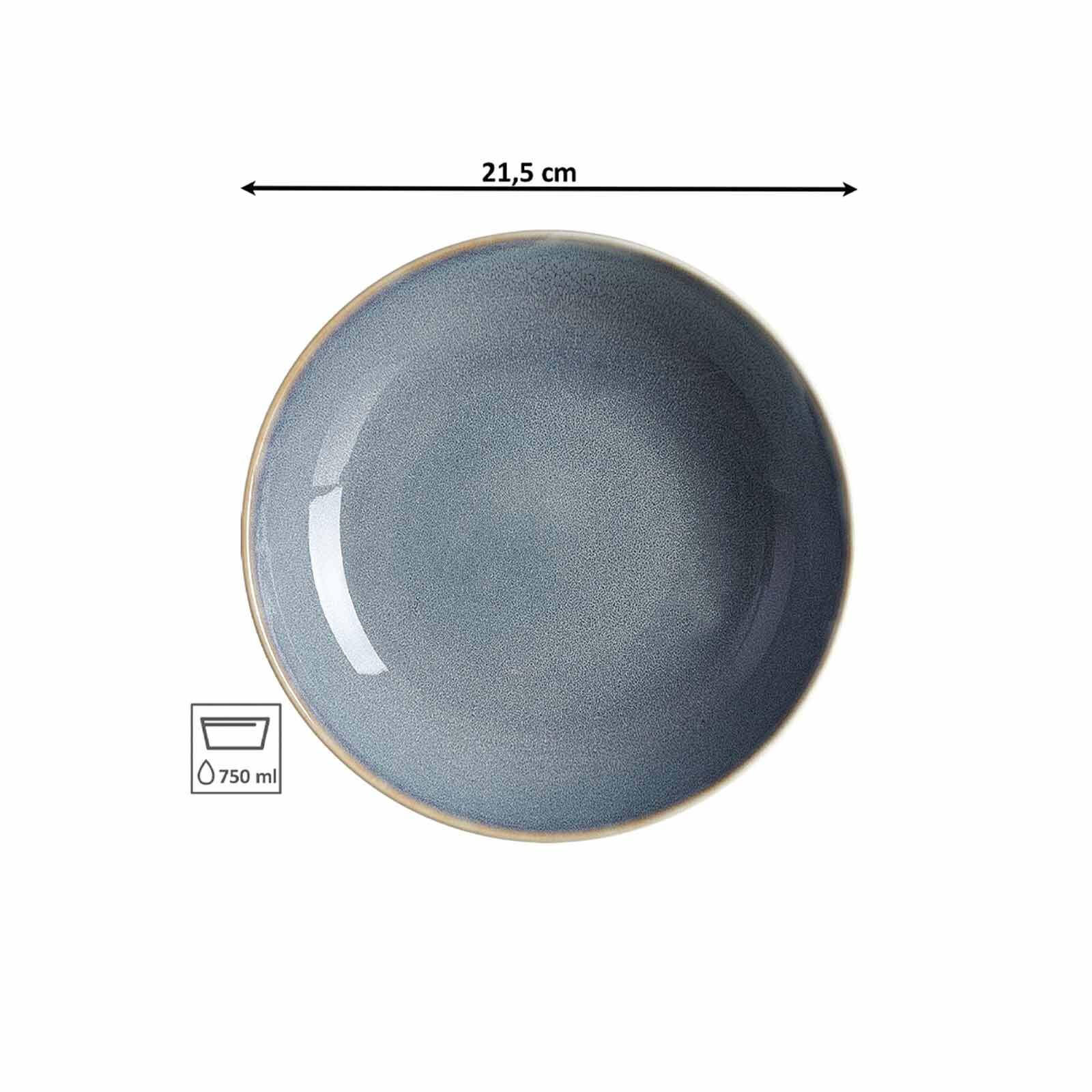 SUPPENTELLER Skagen Stone grau ø 21,5 cm 6er Set - Grau, Keramik (21.5cm) - Ritzenhoff Breker