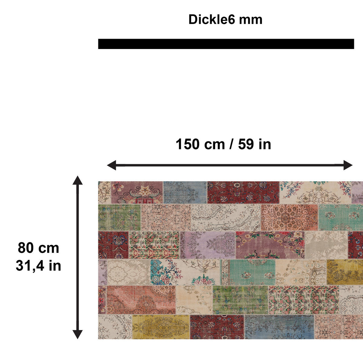 TEPPICH Afra 80/150 cm - Multicolor, Textil (80/150cm) - Bamyum