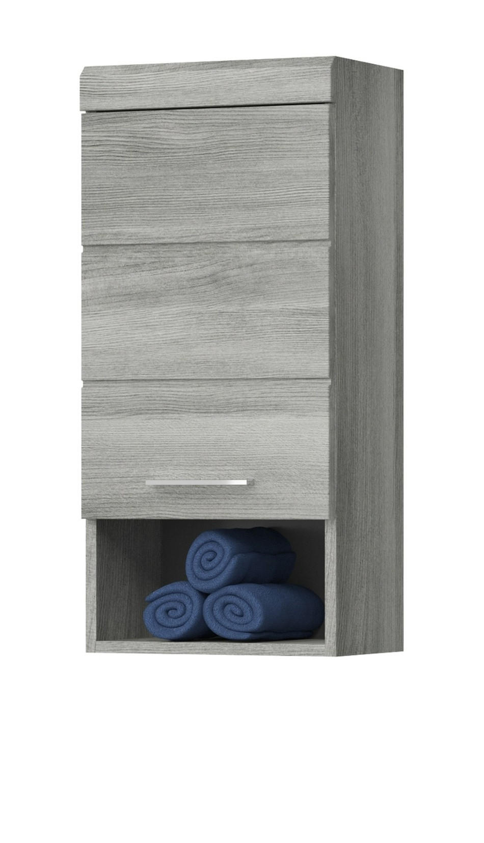HÄNGESCHRANK grau Rauchsilber 37 cm, Badschrank Türanschlag wechselbar - Silberfarben/Grau, Holzwerkstoff/Kunststoff (37/79/24cm) - Inn.Furn