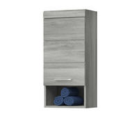 HÄNGESCHRANK grau Rauchsilber 37 cm, Badschrank Türanschlag wechselbar - Silberfarben/Grau, Holzwerkstoff/Kunststoff (37/79/24cm) - Inn.Furn